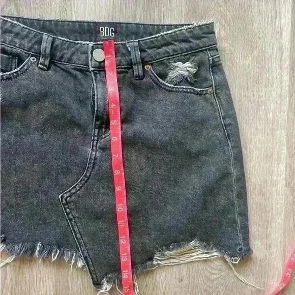 BDG Urban Outfitters Black Distressed Denim Skirt, size small - Picture 3 of 5